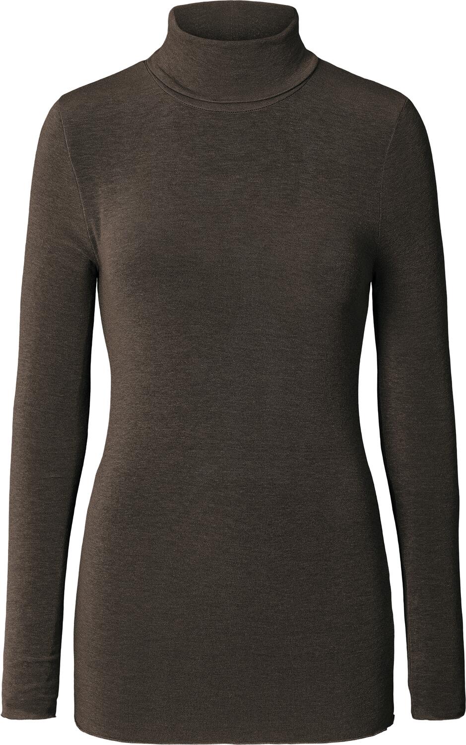 Anna Wool Turtleneck langærmet t-shirt - Mulch